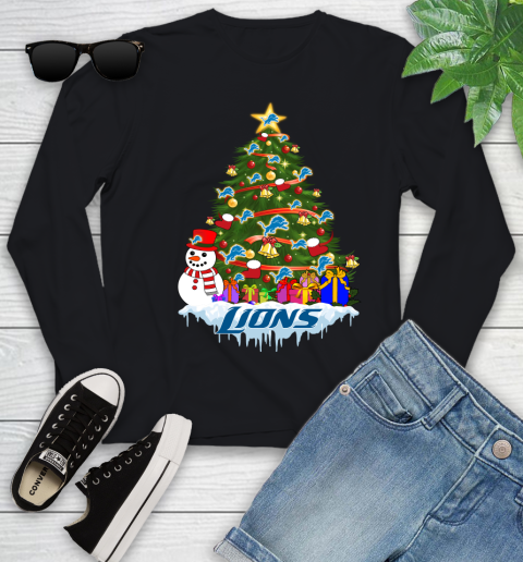 Detroit Lions Merry Christmas NFL Football Sports Youth Long Sleeve 2