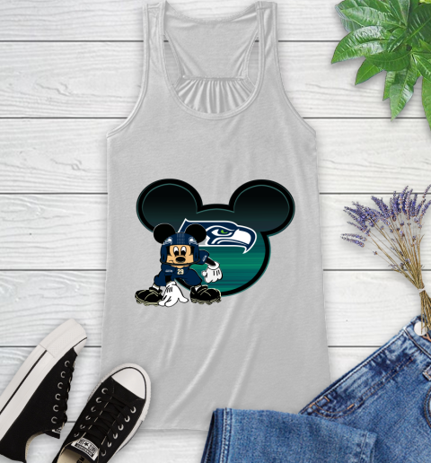 NFL Seattle Seahawks Mickey Mouse Disney Football T Shirt Racerback Tank