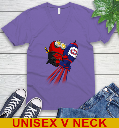NHL Hockey Montreal Canadiens Deadpool Minion Marvel Shirt V-Neck T-Shirt 8