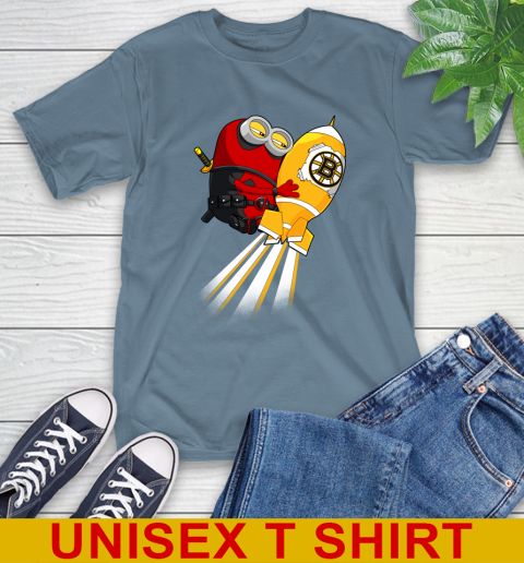 NHL Hockey Boston Bruins Deadpool Minion Marvel Shirt T-Shirt 8