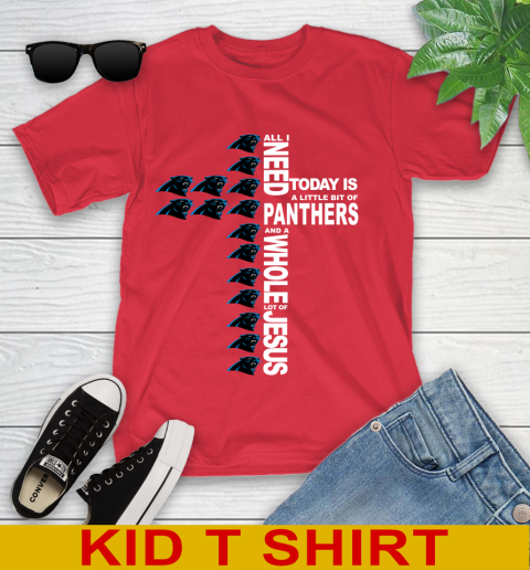 NFL All I Need Today Is A Little Bit Of Carolina Panthers Shirt Youth T-Shirt 11