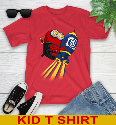 MLB Baseball San Diego Padres Deadpool Minion Marvel Shirt Youth T-Shirt 11