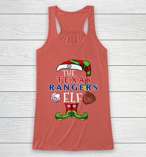 Texas Rangers Christmas ELF Funny MLB Racerback Tank 3
