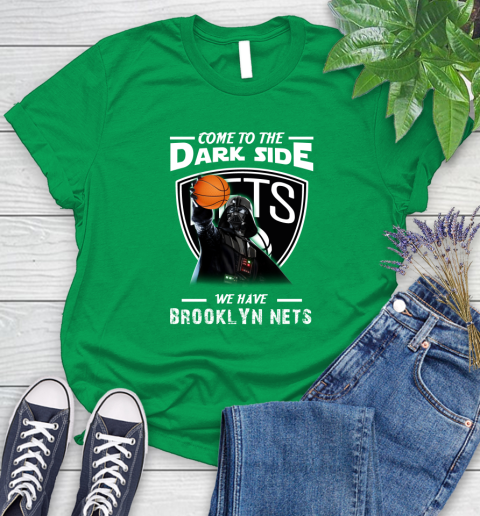 NBA Come To The Dark Side We Have Brooklyn Nets Star Wars Darth Vader Basketball Women's T-Shirt 9