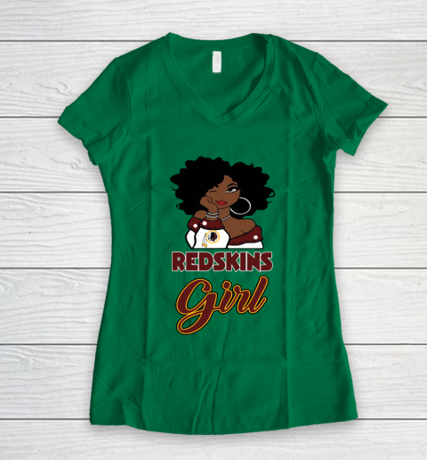 Washington Redskins Girl NFL Women's V-Neck T-Shirt 5
