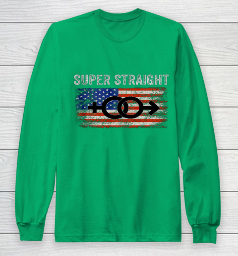 Vintage Us Flag Gender Identity Super Straight Identity Long Sleeve T-Shirt 4