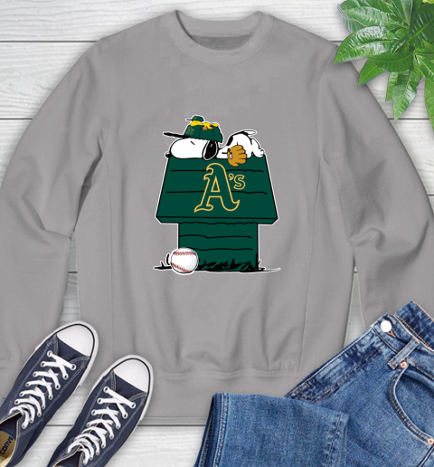 MLB Oakland Athletics Snoopy Woodstock The Peanuts Movie Baseball T Shirt Sweatshirt 5