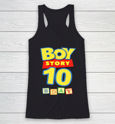 Toy Blocks Boy Story 10 Year Old Birthday Racerback Tank