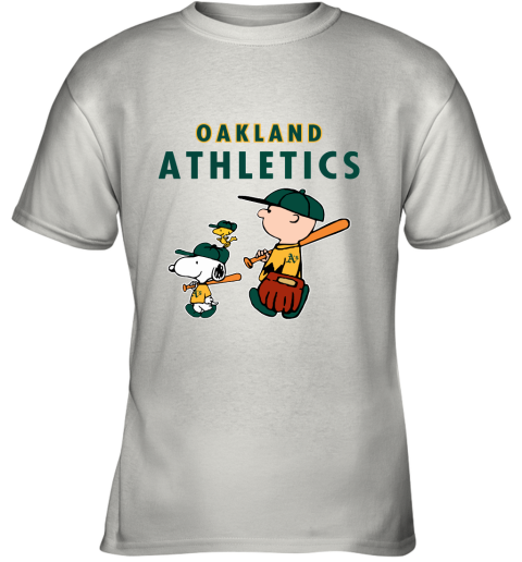 Oakland Athletics Let's Play Baseball Together Snoopy MLB Youth T-Shirt