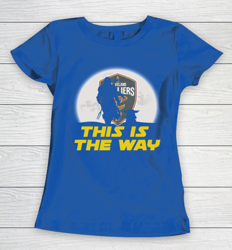 Cleveland Cavaliers NBA Basketball Star Wars Yoda And Mandalorian This Is The Way Women's T-Shirt 8