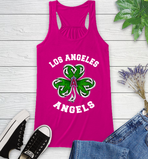 MLB Los Angeles Angels Three Leaf Clover St Patrick's Day Baseball Sports Racerback Tank 7