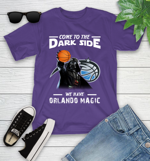 NBA Come To The Dark Side We Have Orlando Magic Star Wars Darth Vader Basketball Youth T-Shirt 3