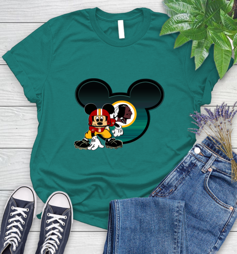 NFL Washington Redskins Mickey Mouse Disney Football T Shirt Women's T-Shirt 12
