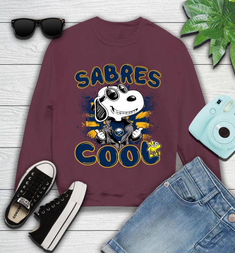 NHL Hockey Buffalo Sabres Cool Snoopy Shirt Youth Sweatshirt 3
