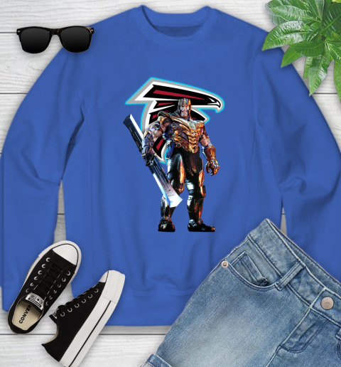 NFL Thanos Gauntlet Avengers Endgame Football Atlanta Falcons Youth Sweatshirt 8