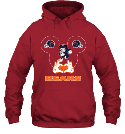 vpxj i love the bears mickey mouse chicago bears hoodie 23 front red