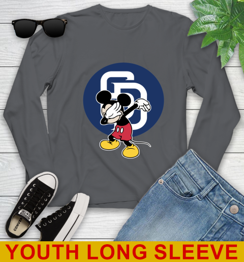 San Diego Padres MLB Baseball Dabbing Mickey Disney Sports Youth Long Sleeve 9