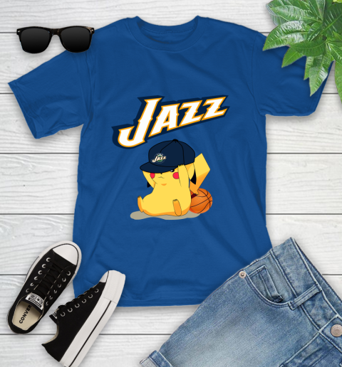 NBA Pikachu Basketball Sports Utah Jazz Youth T-Shirt 9