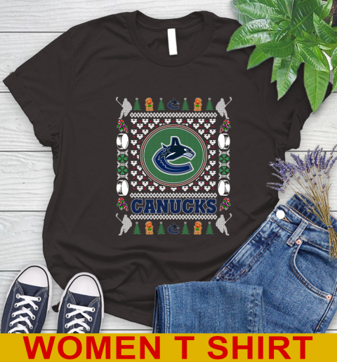Vancouver Canucks Merry Christmas NHL Hockey Loyal Fan Women's T-Shirt 9