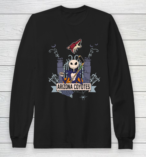 NHL Arizona Coyotes Hockey Jack Skellington Halloween Long Sleeve T-Shirt