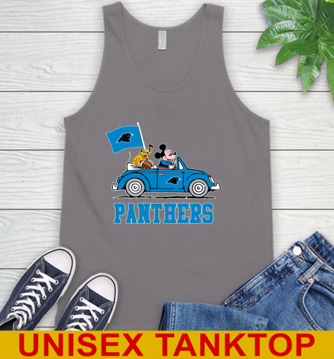 NFL Football Carolina Panthers Pluto Mickey Driving Disney Shirt Tank Top 7