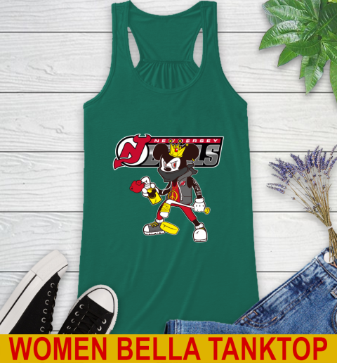 New Jersey Devils NHL Hockey Mickey Peace Sign Sports Racerback Tank 7
