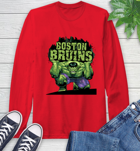 Boston Bruins NHL Hockey Incredible Hulk Marvel Avengers Sports Long Sleeve T-Shirt 10