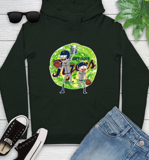 MLB Detroit Tigers Rick And Morty Baseball Sports Youth Hoodie 13