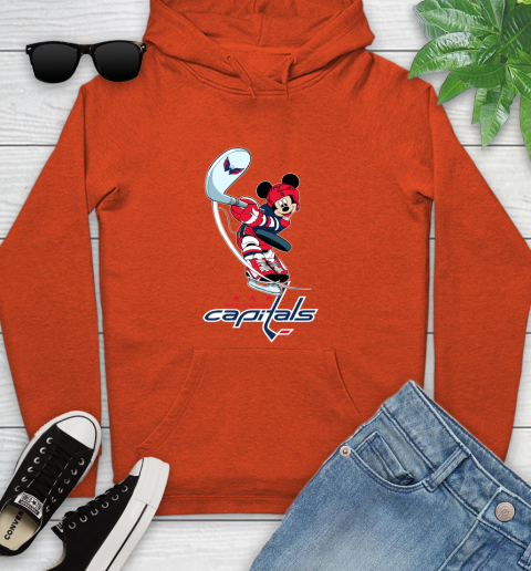 NHL Hockey Washington Capitals Cheerful Mickey Mouse Shirt Youth Hoodie 5
