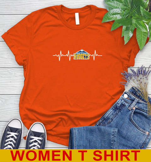 Denver Nuggets NBA Basketball Heart Beat Shirt Women's T-Shirt 3