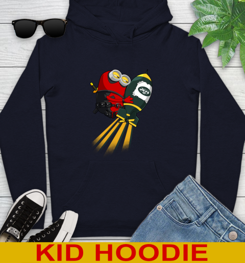 NFL Football New York Jets Deadpool Minion Marvel Shirt Youth Hoodie 3
