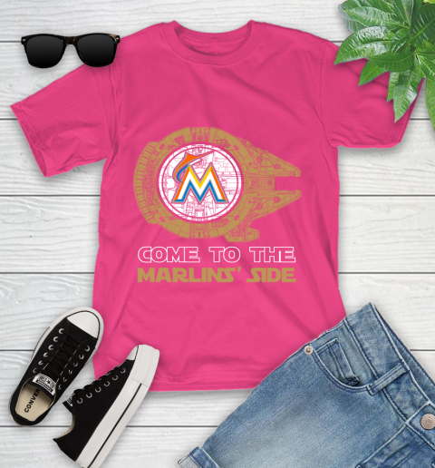 MLB Come To The Miami Marlins Side Star Wars Baseball Sports Youth T-Shirt 11