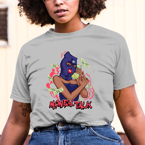 Jordan 5 Raptor Matching Sneaker Tshirt For Woman For Girl Money Talk Hipster Hip Hop Black Purple Jordan Shirt