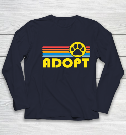 Rescue Animal Adoption Adopt Cat or Dog Vintage Retro Sunset Youth Long Sleeve 2