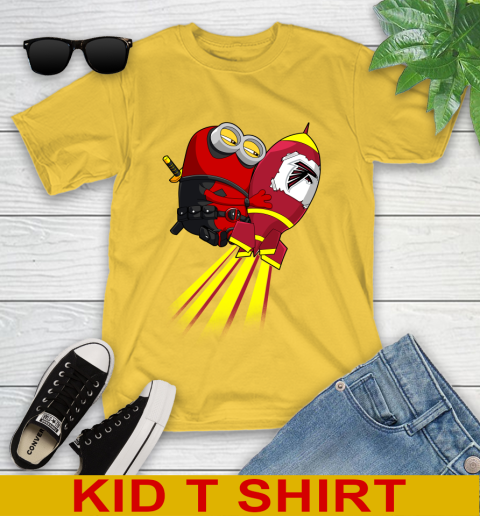 NFL Football Atlanta Falcons Deadpool Minion Marvel Shirt Youth T-Shirt 9