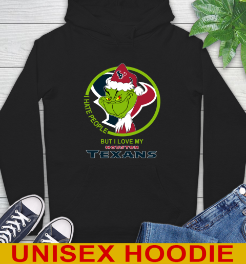 Houston Texans NFL Christmas Grinch I Hate People But I Love My Favorite Football Team Hoodie 2