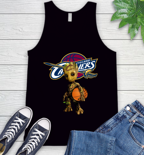 Cleveland Cavaliers NBA Basketball Groot Marvel Guardians Of The Galaxy Tank Top 2