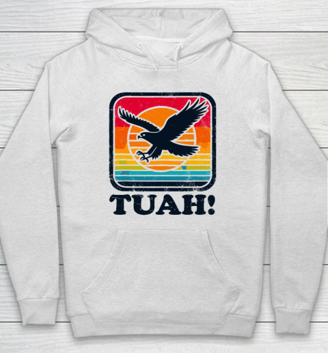 Funny Hawk Tuah Tush Camping Hiking Sarcastic Hoodie