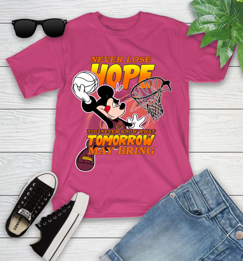 Cleveland Cavaliers NBA Basketball Mickey Disney Never Lose Hope Youth T-Shirt 11