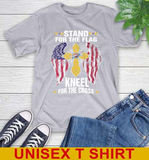 NBA Basketball Oklahoma City Thunder Stand For Flag Kneel For The Cross Shirt T-Shirt 5