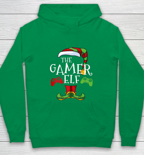 Gamer Elf Family Matching Christmas Funny Gaming Pajama Youth Hoodie 4
