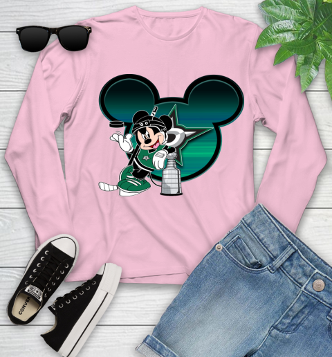 NHL Dallas Stars Stanley Cup Mickey Mouse Disney Hockey T Shirt Youth Long Sleeve 10