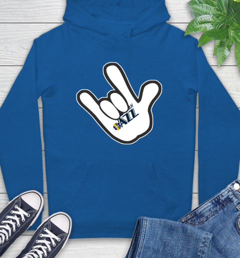 Utah Jazz NBA Basketball Mickey Rock Hand Disney Hoodie 9