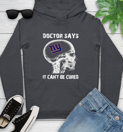 NFL New York Giants Football Skull It Can't Be Cured Shirt Youth Hoodie 8
