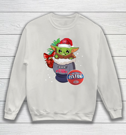 Detroit Pistons Christmas Baby Yoda Star Wars Funny Happy NBA Sweatshirt 10