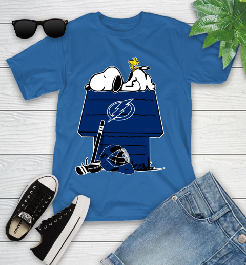 Tampa Bay Lightning NHL Hockey Snoopy Woodstock The Peanuts Movie Youth T-Shirt 9