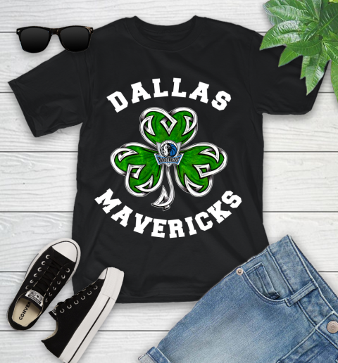 NBA Dallas Mavericks Three Leaf Clover St Patrick's Day Basketball Sports Youth T-Shirt