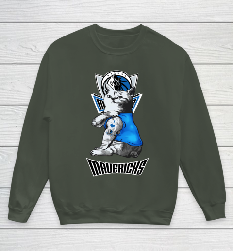 NBA Basketball My Cat Loves Dallas Mavericks Youth Sweatshirt 8