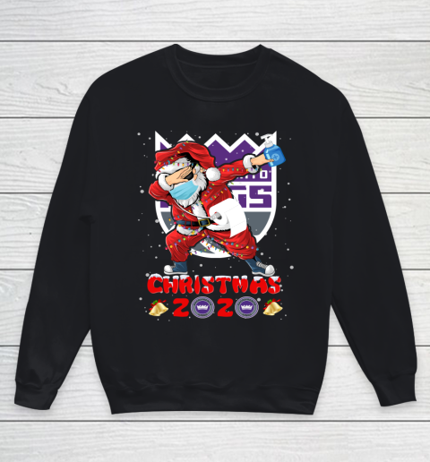 Sacramento Kings Funny Santa Claus Dabbing Christmas 2020 NBA Youth Sweatshirt