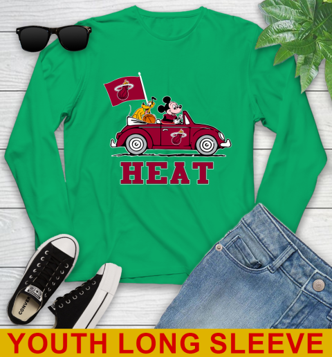 NBA Basketball Miami Heat Pluto Mickey Driving Disney Shirt Youth Long Sleeve 7